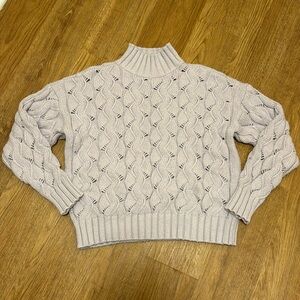 Vince Camuto Lavender Purple Chunky Knit Sweater Cable Knit